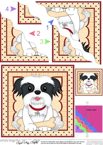 Wavey Corner Stacker - Cute Little Shih Tzu Dog