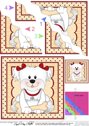 Wavey Corner Stacker - Cute Little Bichon Frise Dog