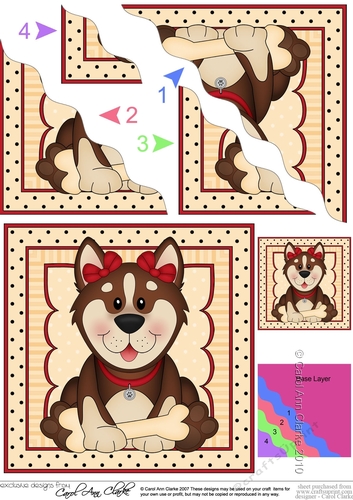 Wavey Corner Stacker - Cute Little Husky Dog
