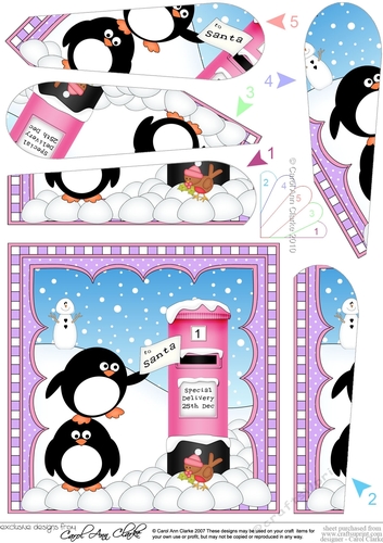 Christmas Penguin Fan Pyramage Topper