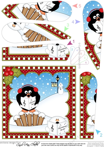Christmas Penguin Fan Pyramage Topper