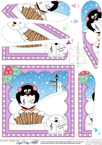 Christmas Penguin Fan Pyramage Topper