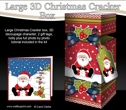 3D Large Christmas Cracker Box Mini Kit -  Santa is Snowballing