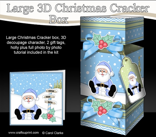 3D Large Christmas Cracker Box Mini Kit -  Santa is Snowballing