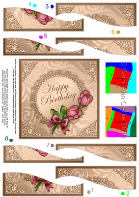 Roses and Metallic Lace Wavy Spiral Side Stacker