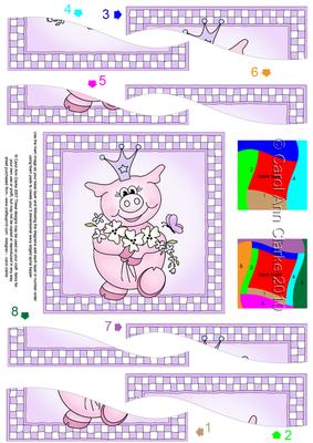 Princess Piggywig Quick Card with Wavy Spiral Side Stacker