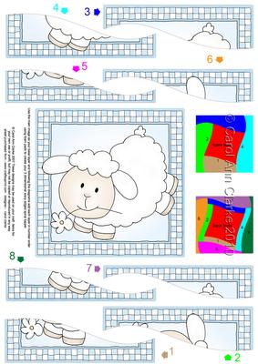 Little Lamb Quick Card with Wavy Spiral Side Stacker