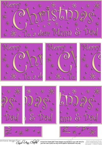 Mum and Dad Christmas DL side stacker Topper