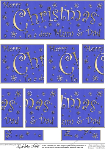 Mum and Dad Christmas DL side stacker Topper
