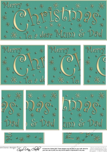 Mum and Dad Christmas DL side stacker Topper