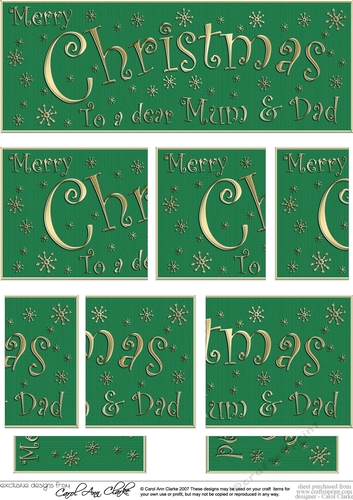 Mum and Dad Christmas DL side stacker Topper