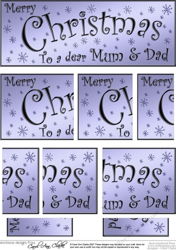 Mum and Dad Christmas DL side stacker Topper