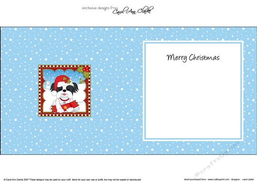 Christmas square landscape insert- Little Shih Tzu Dog