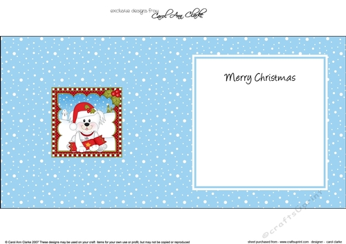 Christmas square landscape insert- Little Bichon Frise Dog