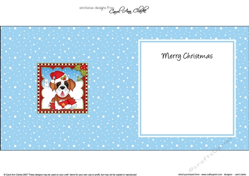 Christmas square landscape insert- Little St Bernard Dog