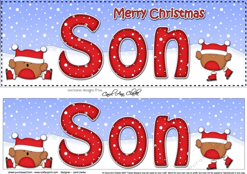Large DL Merry Christmas SON 3D decoupage with Bobbin Robin