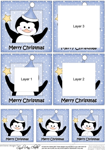 Cute Penguin has a Christmas Star - Tunnel Topper 