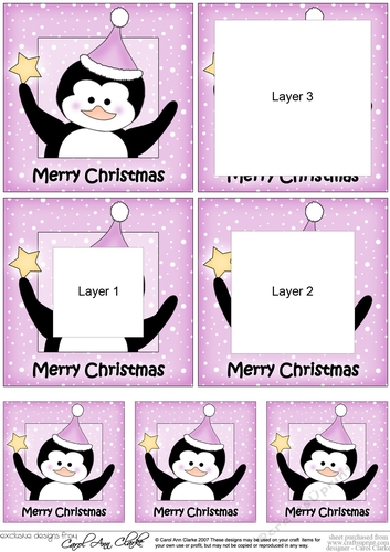 Cute Penguin has a Christmas Star - Tunnel Topper 