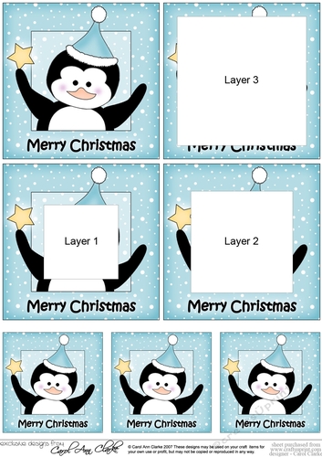 Cute Penguin has a Christmas Star - Tunnel Topper 