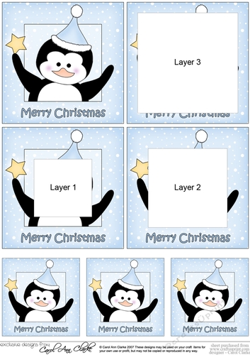 Cute Penguin has a Christmas Star - Tunnel Topper 