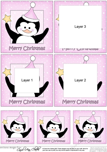 Cute Penguin has a Christmas Star - Tunnel Topper 