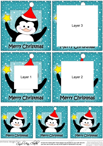 Cute Penguin has a Christmas Star - Tunnel Topper 