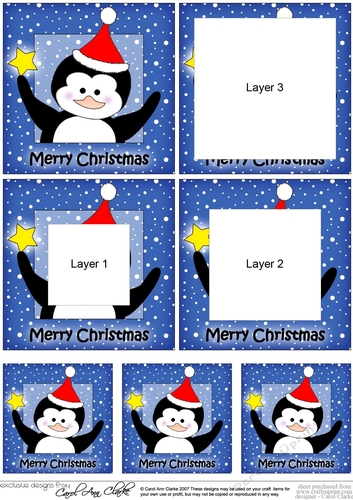 Cute Penguin has a Christmas Star - Tunnel Topper 