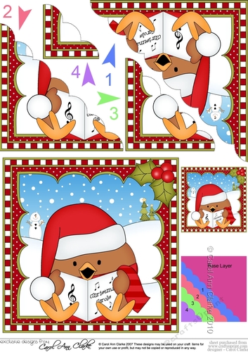 Cute Christmas Robin Scalloped Corner Stacker