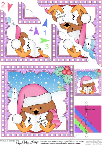 Cute Christmas Robin Scalloped Corner Stacker