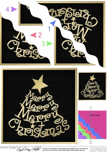 Merry Christmas Tree - Wavy Corner side stacker Topper