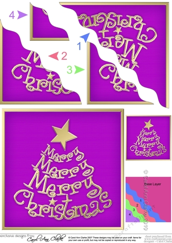 Merry Christmas Tree - Wavy Corner side stacker Topper