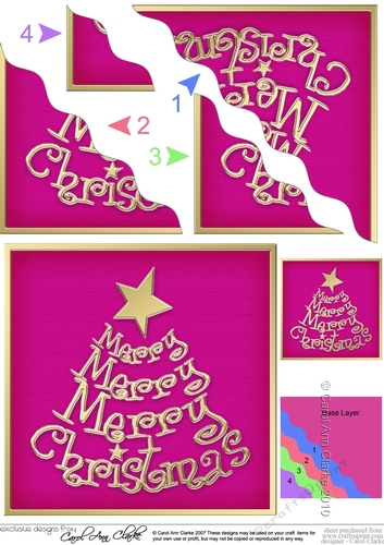 Merry Christmas Tree - Wavy Corner side stacker Topper