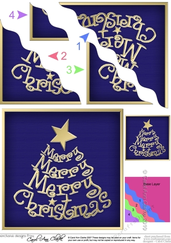 Merry Christmas Tree - Wavy Corner side stacker Topper