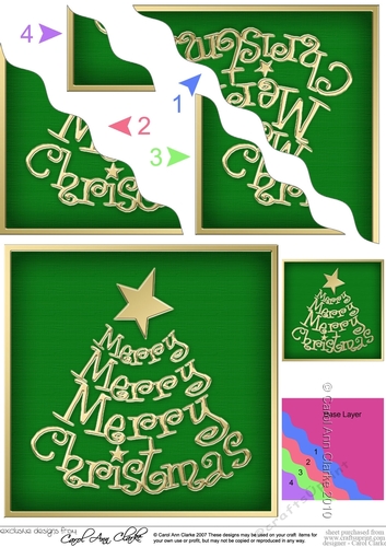 Merry Christmas Tree - Wavy Corner side stacker Topper