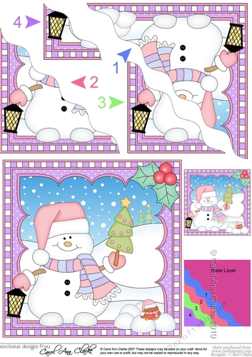 Christmas Wavey Corner Stacker Snowman Oli