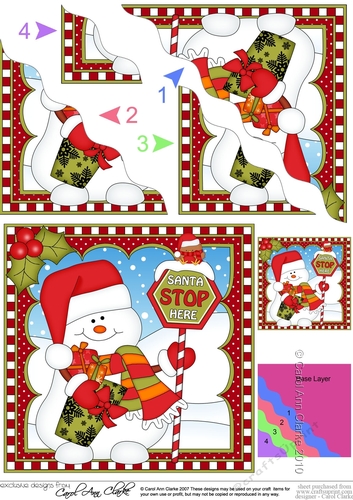 Christmas Wavey Corner Stacker Snowman Oli