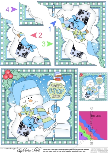 Christmas Wavey Corner Stacker Snowman Oli