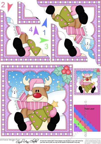 Christmas Rudolph Scalloped Corner Stacker