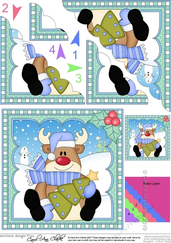 Christmas Rudolph Scalloped Corner Stacker