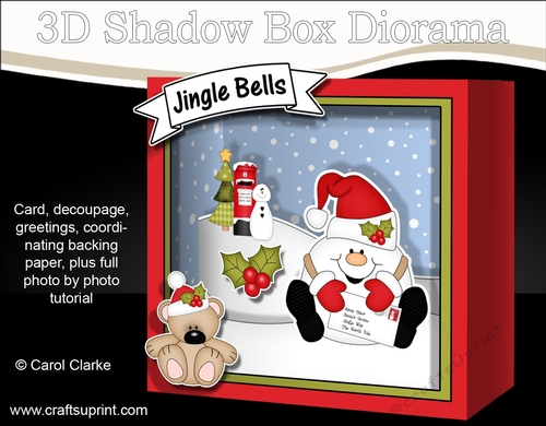 3D Christmas Diorama Shadow Box Card Mini Kit - Snowball Sam has a Letter for Santa