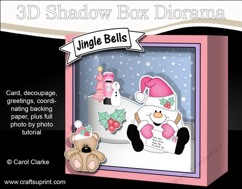 3D Christmas Diorama Shadow Box Card Mini Kit - Snowball Sam has a Letter for Santa