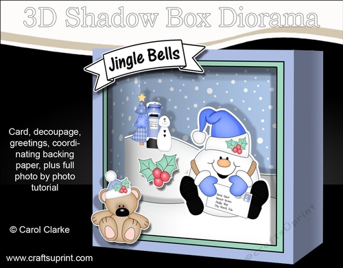3D Christmas Diorama Shadow Box Card Mini Kit - Snowball Sam has a Letter for Santa