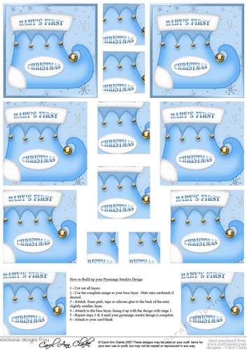 Babys 1st Christmas Stocking Pyramage sheet