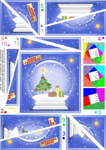 Christmas Snowglobe Twisted Spiral Side Stacker - Xmas Tree