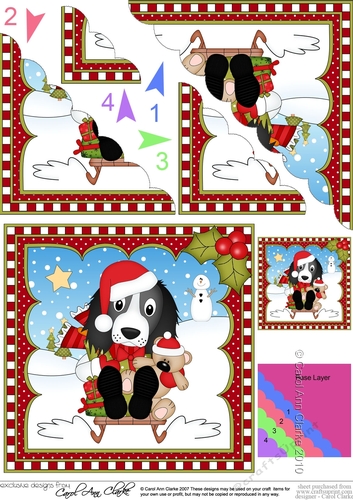 Christmas Scalloped Corner Stacker - Little Springer Spaniel Dog