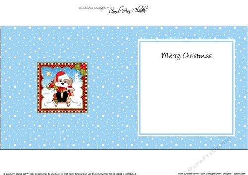 Christmas square landscape insert - Little Cavachon Dog