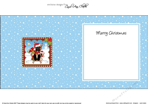 Christmas square landscape insert - Little Cavachon Dog