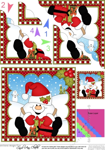 Christmas Snowball Sam Scalloped Corner Stacker