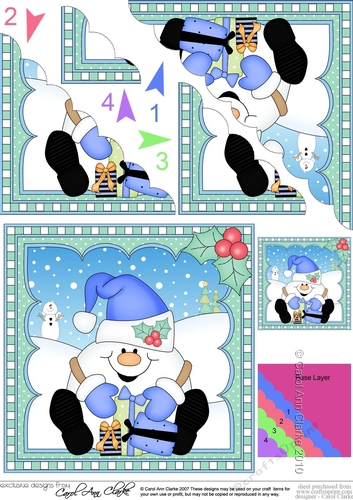Christmas Snowball Sam Scalloped Corner Stacker
