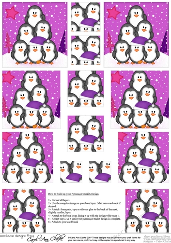 Cute Christmas Penguins - Pyramage sheet